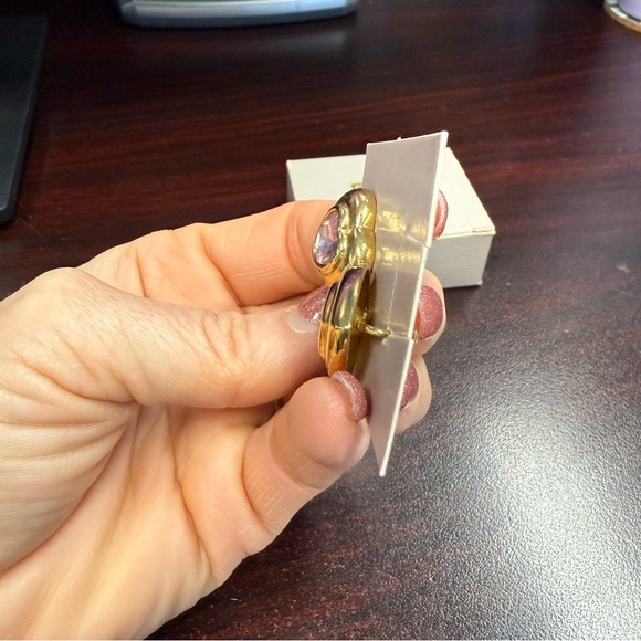 Avon Heart shaped fashion birthstone clip Earrings simulated alexandrite/June - Picture 6 of 6